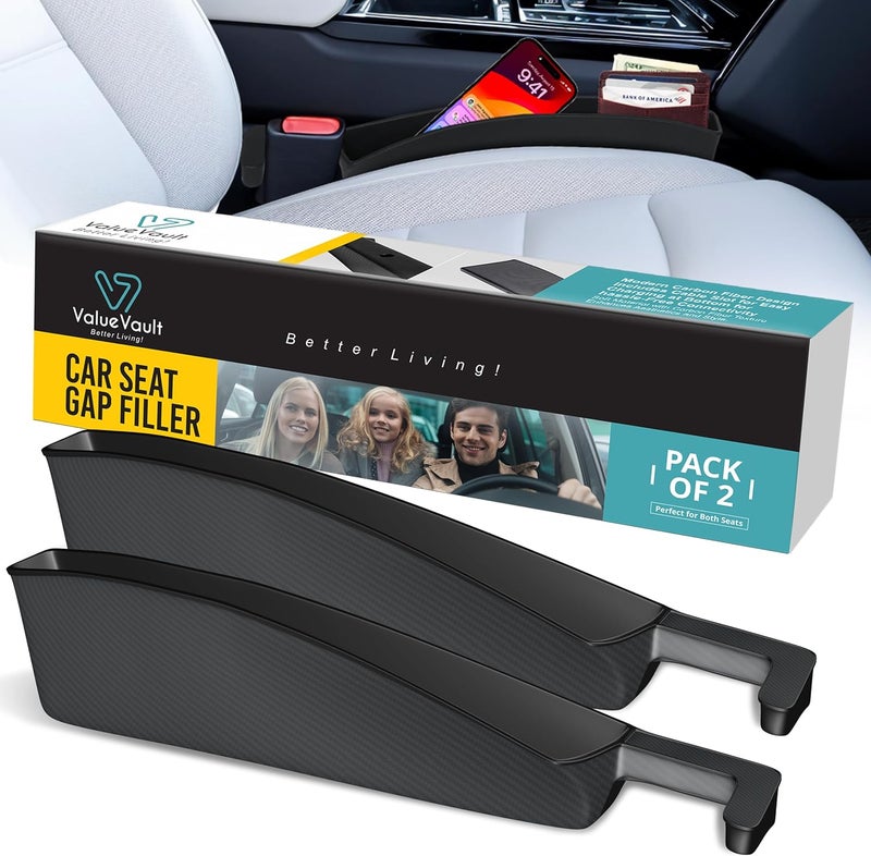 ValueVault 2Pcs Car Seat Gap Filler Organizer, Universal Gap Filler for Cars, SUVs & Trucks, Car blocker between seats to Prevent Essential Items from Falling, Car Gap Filler Designed for a Seamless interior Fit - Image 1